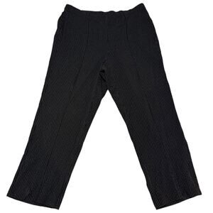 Habitat Tulip Hem Crop Pants Pinstripe Pull On Textured Black & White Medium